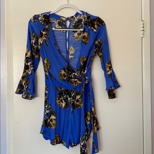 Free people blue floral romper